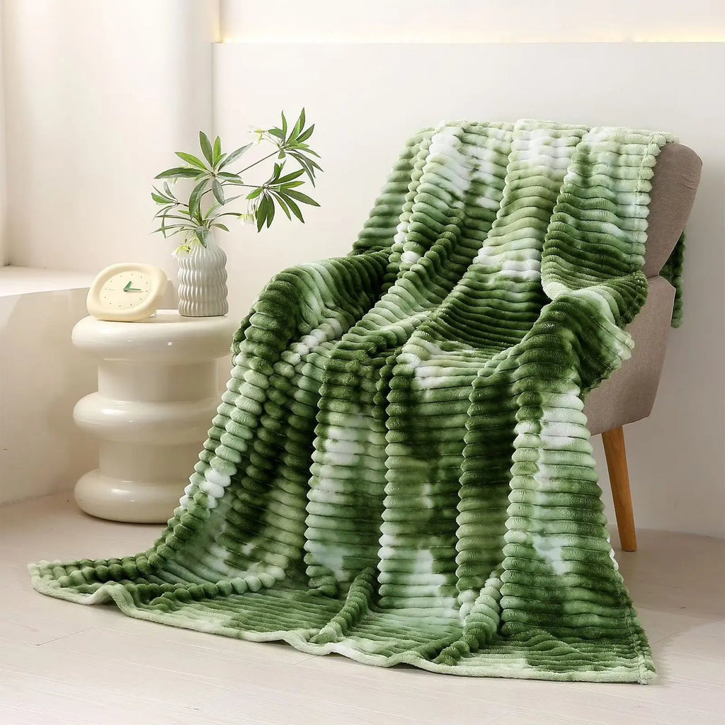 Tie Dye Flannel Fleece Blanket with Soft Thick Design for Everyday Home Comfort