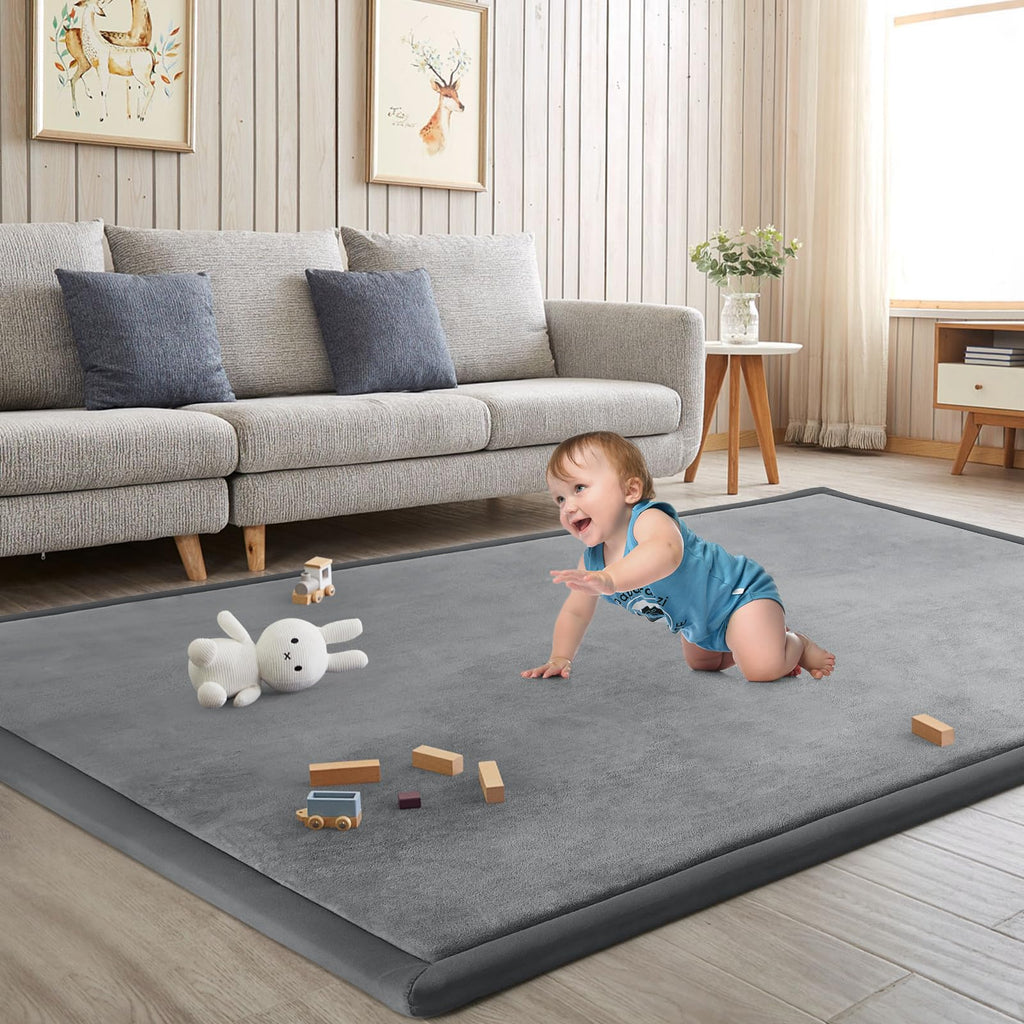 Baby Play Mat with 1.3 Inch Foam Padding for Nursery, Playroom and Floor Activities