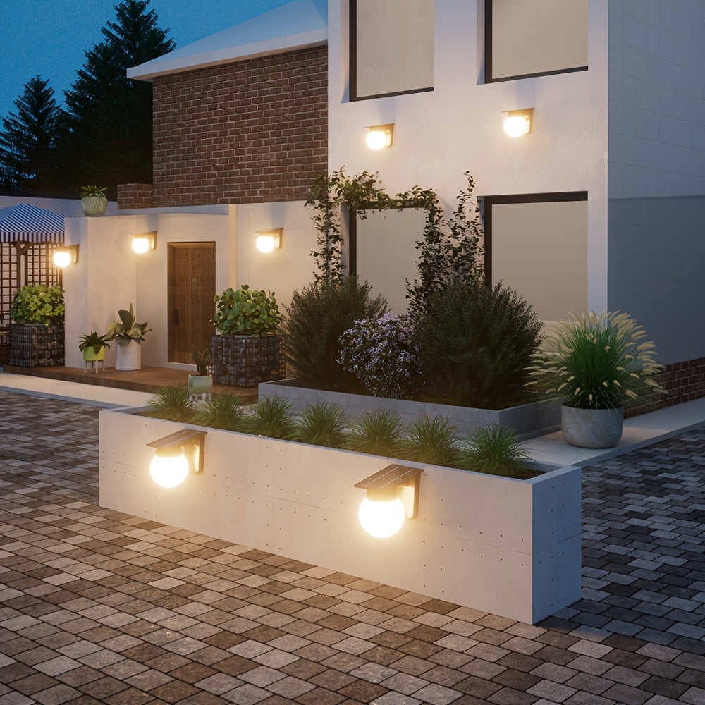 Solar Globe LED Wall Light - Bright Solar-Powered Outdoor Lighting