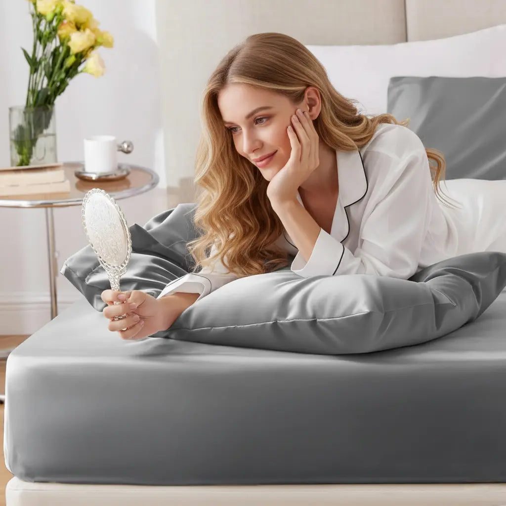 Bamboo Cooling Fitted Sheet with Deep Pocket and Smooth Weave for Everyday Bedding