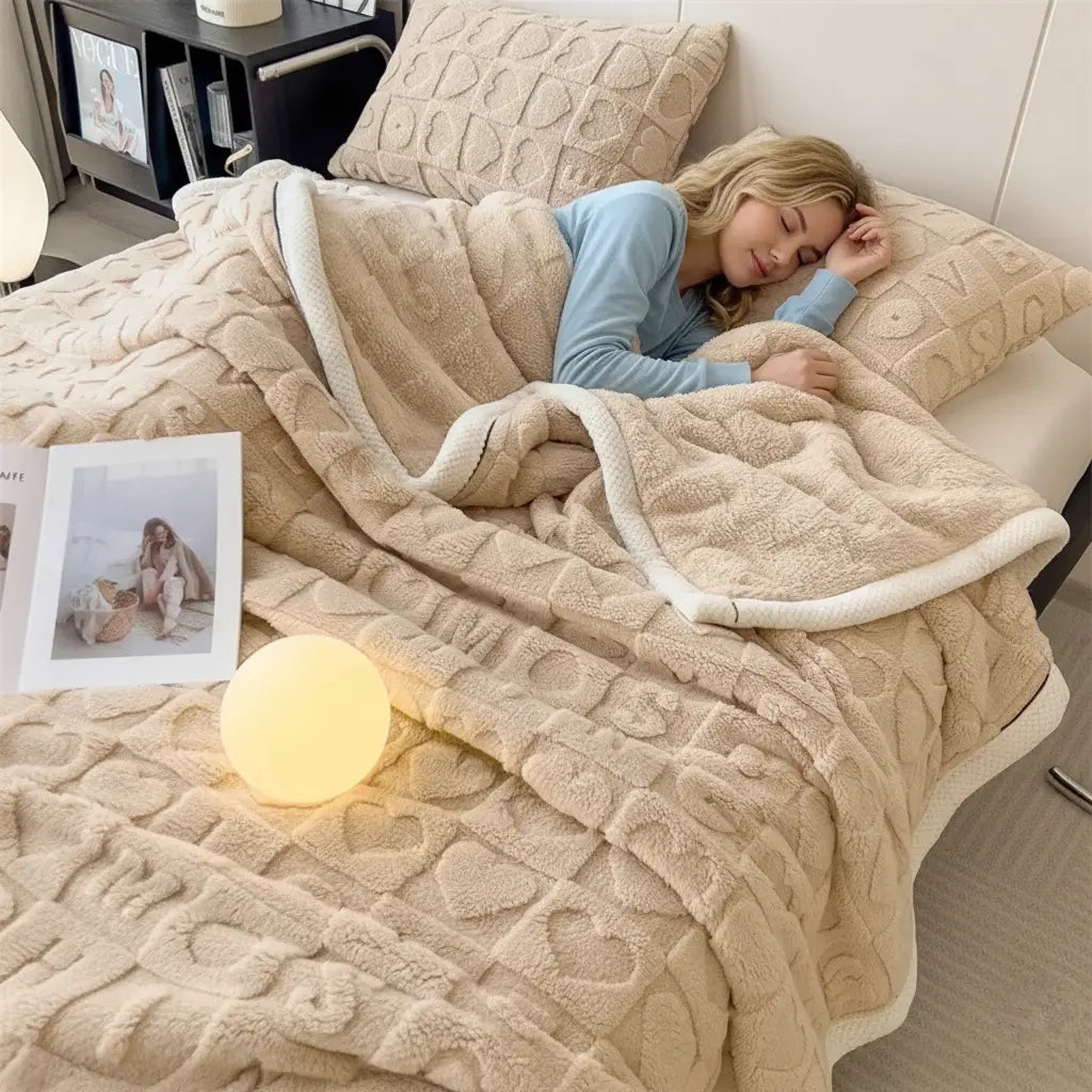 Love Taffu Multifunctional Solid-Color Blanket with Soft Microfiber Texture for Cozy All-Season Home Styling