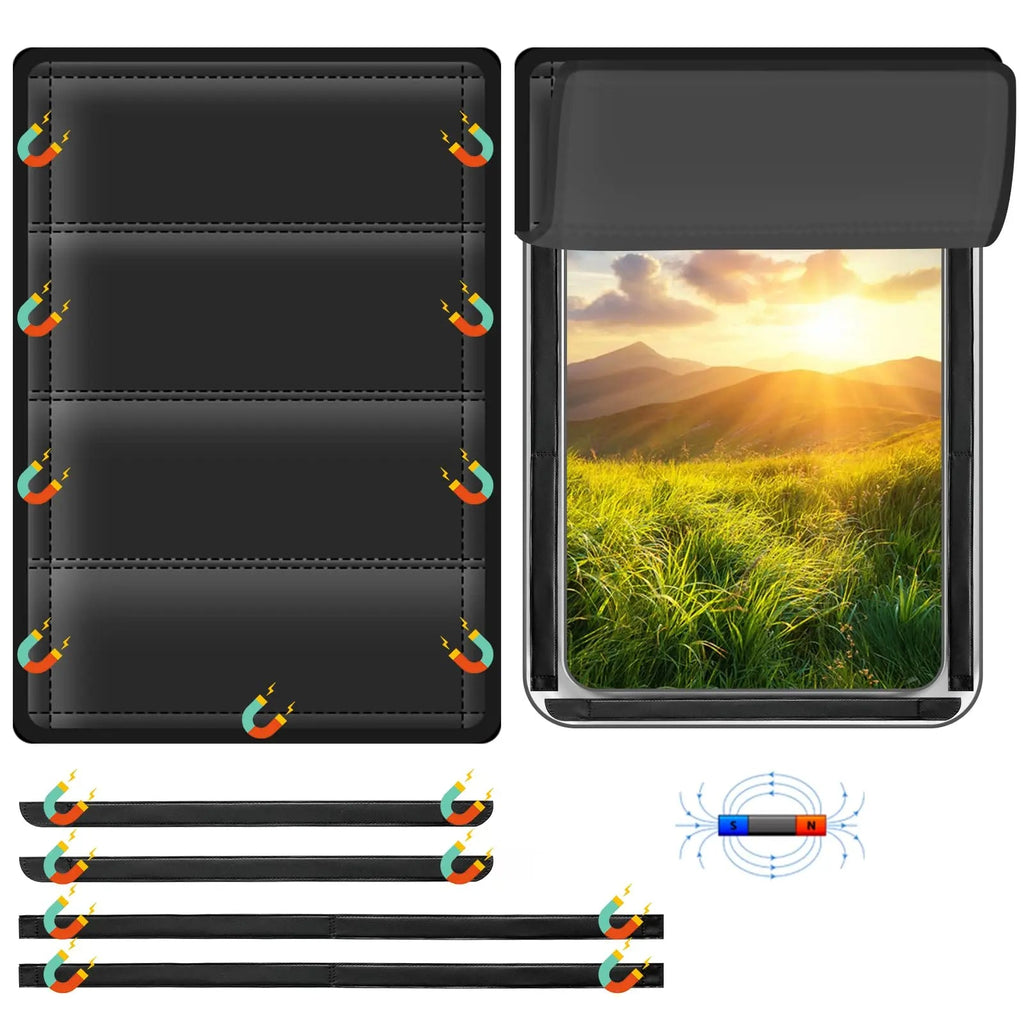 Magnetic Blackout Window Cover with UV Protection and Foldable Design for RV and Travel Use
