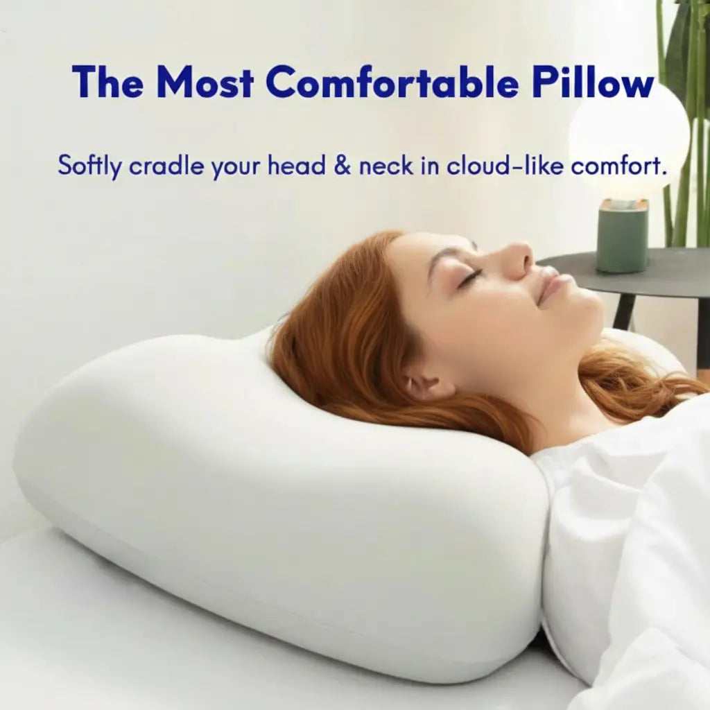 Ergonomic Contour Memory Foam Pillow with Adaptive Shape for Side and Back Sleeping Comfort