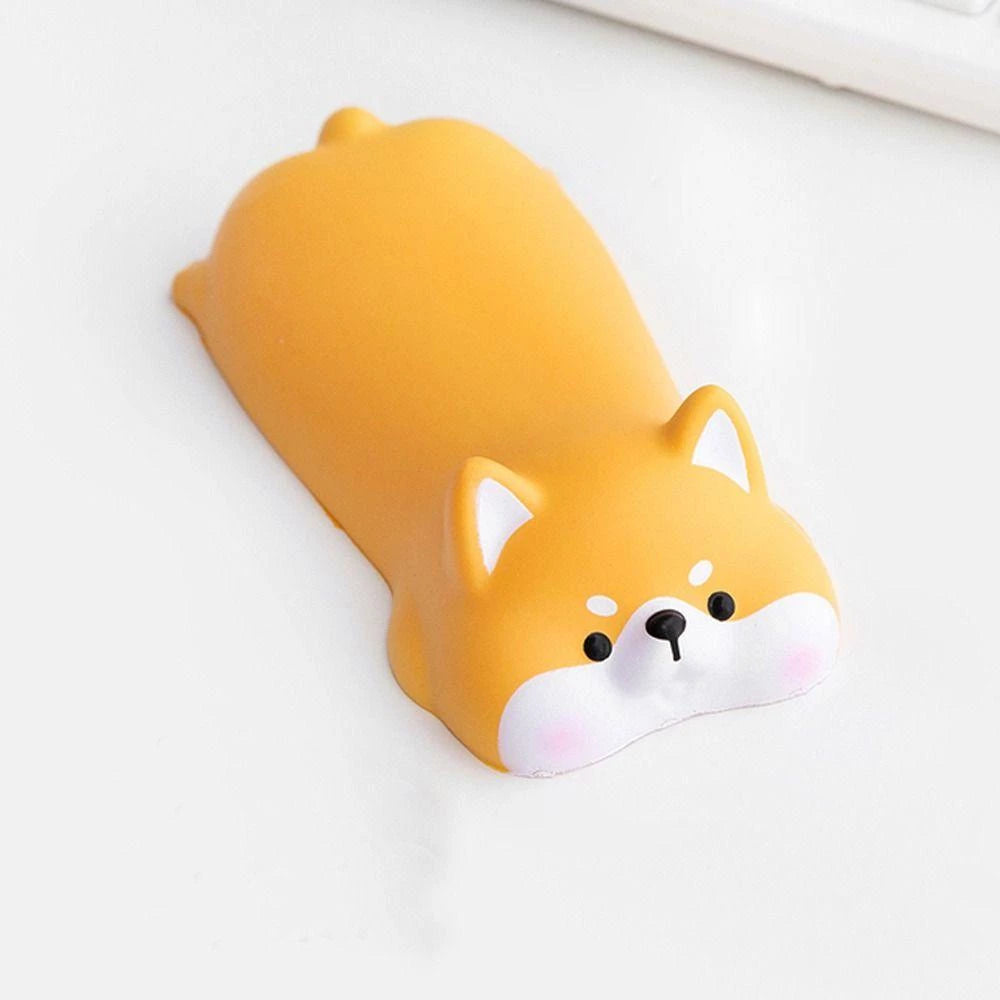Cute Kawaii PU Wrist Rest Pad for Mouse and Keyboard, Ergonomic Arm Support for Desk Use, Portable 4.92 x 2.56 Inch Elbow and Hand Comfort Pad
