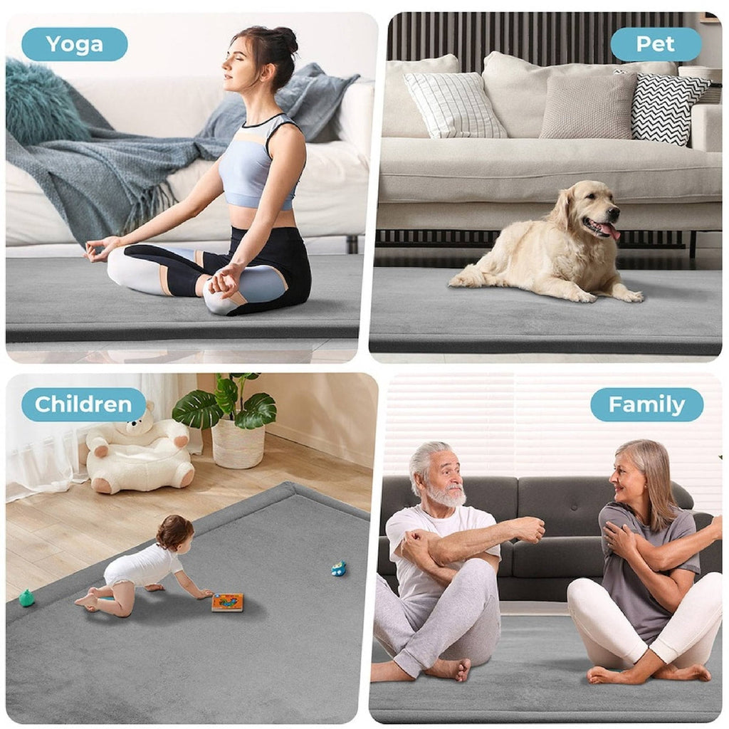 Baby Play Mat with 1.3 Inch Foam Padding for Nursery, Playroom and Floor Activities