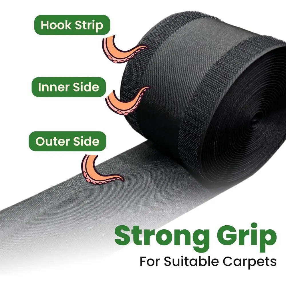 Carpet Cable Cover with Nylon Floor Cord Protector for Office and Home Wire Management
