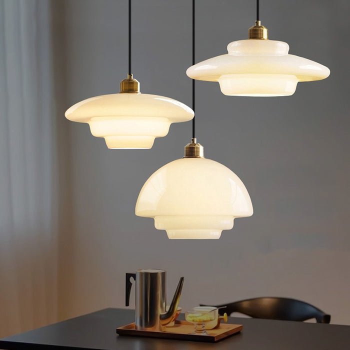 Modern White Glass Pendant Light