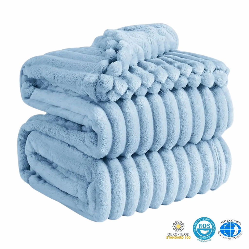 Luxury Soft Faux Rabbit Fur Throw Blanket, Fluffy and Warm Ideal for Spring and Autumn, Plaid Design