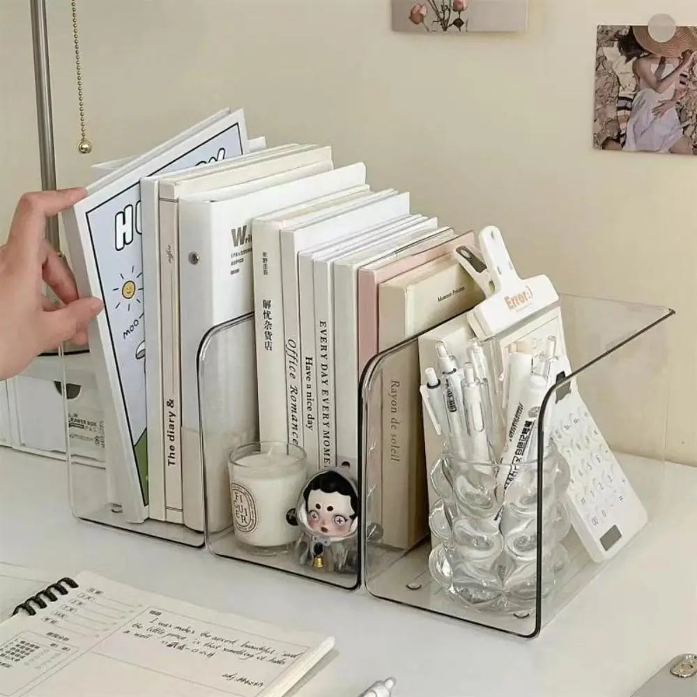 U-Shaped File Holder with Clear Acrylic Design for Documents, Books, and Desk Storage