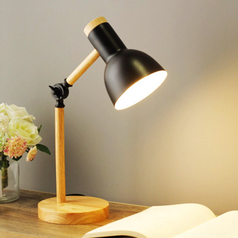 Nordic Wooden LED Desk Lamp - Minimalist Scandinavian Design with Warm LED Glow