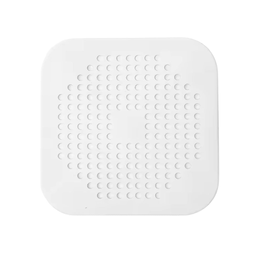 Square Silicone Hair Drain Catcher with Suction Cups for Shower, Sink, and Bathtub Use