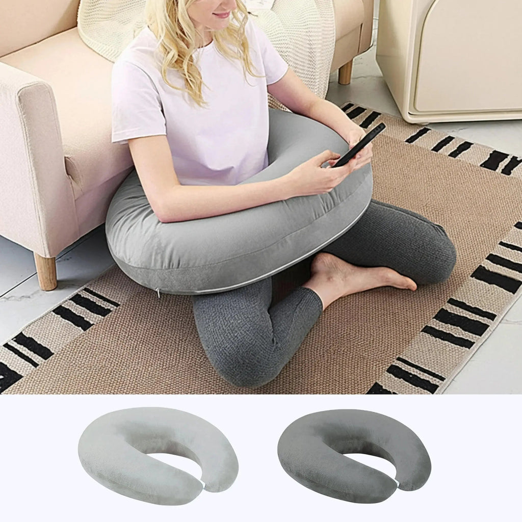 U Shaped Gaming Pillow with Ergonomic Contour for Comfortable Seated Use on Beds, Sofas, and Floors