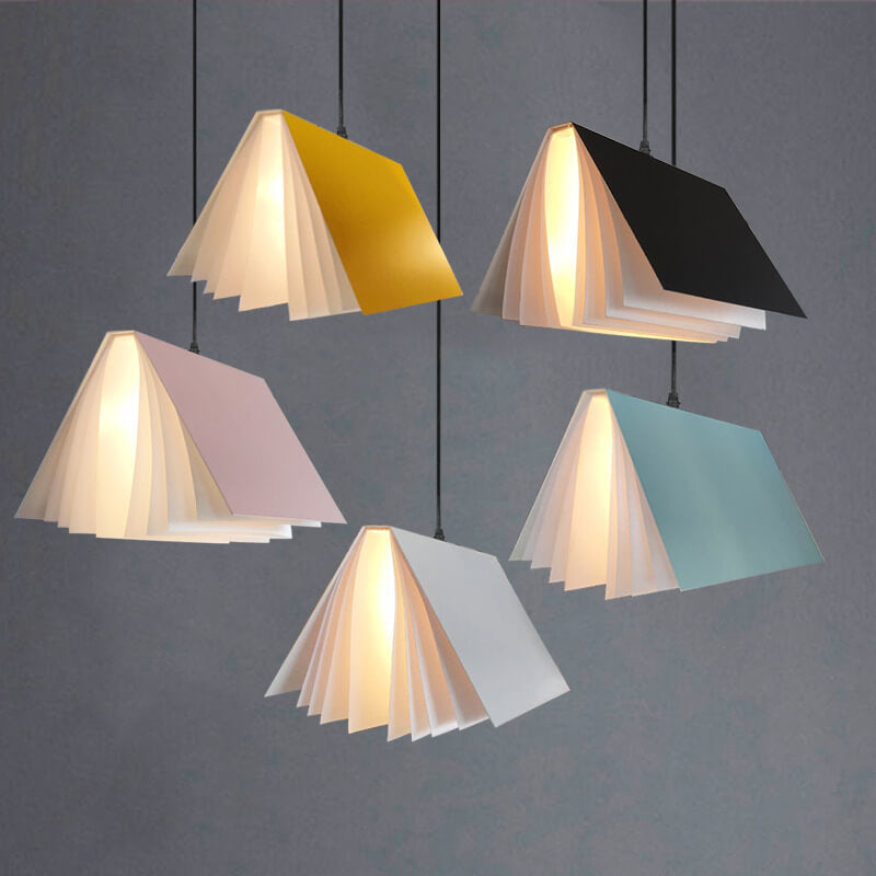 Whimsical Flying Book Pendant Lamp