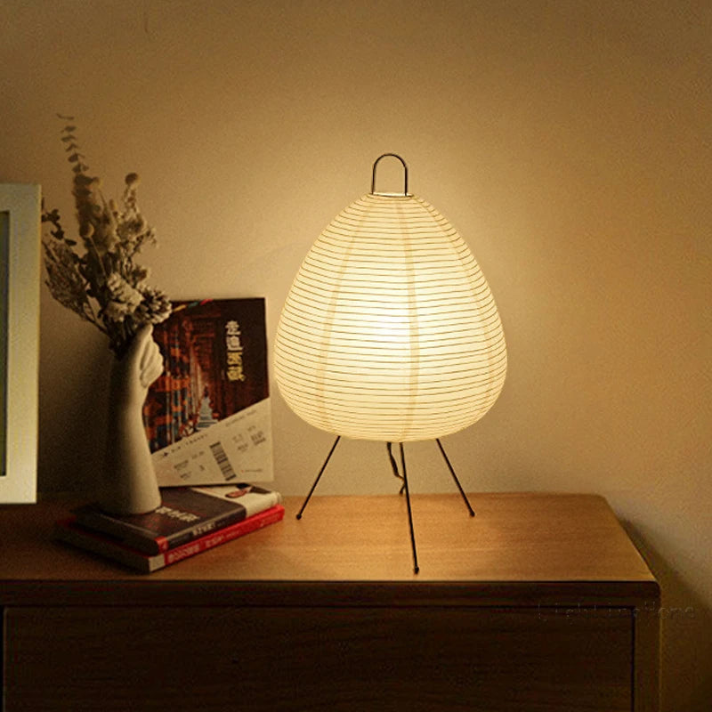 Japanese Rice Paper Table Lamp with Soft Ambient Glow