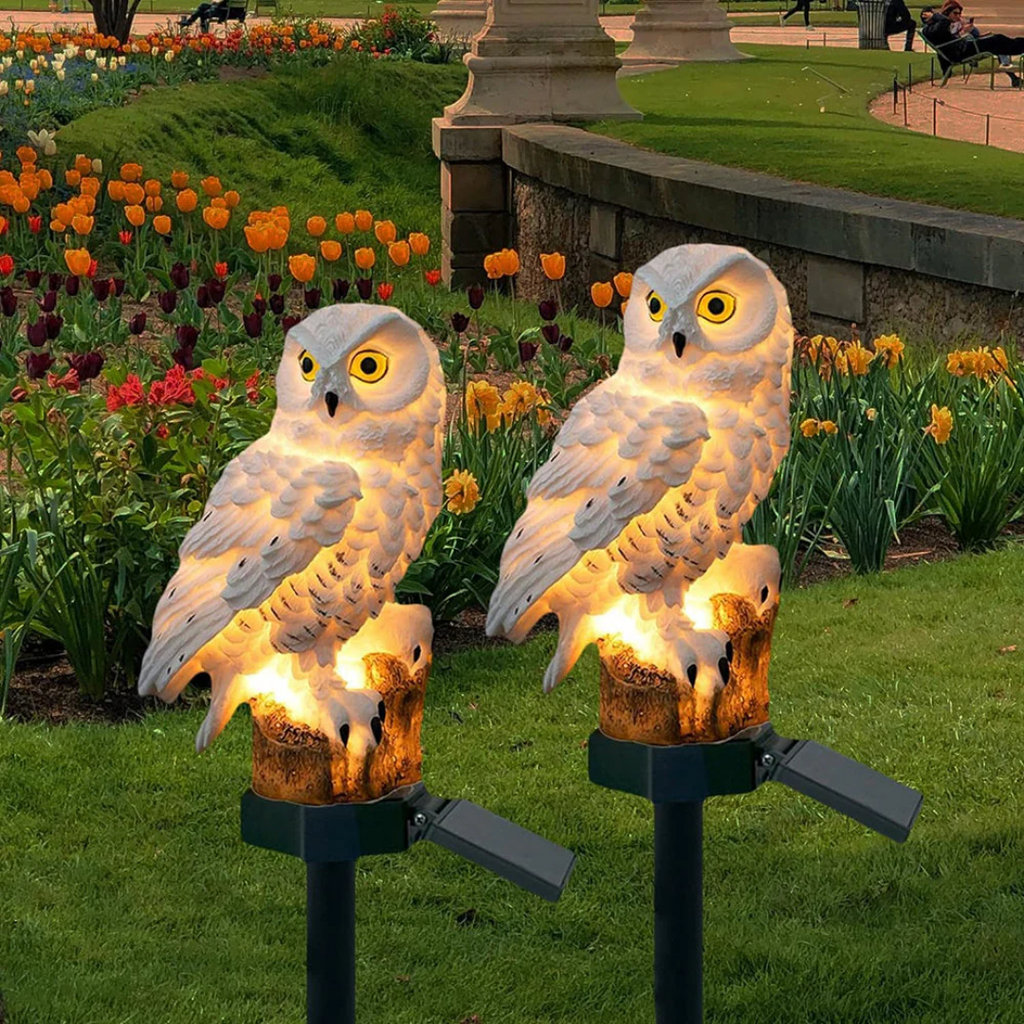 Solar Owl Garden Pathway Light - Charming Outdoor LED Owl Stake Light
