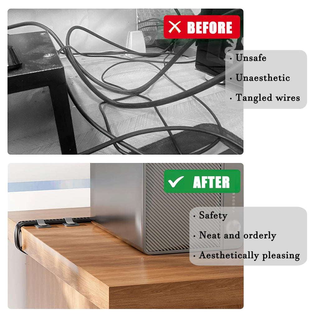 Reusable Cable Ties with Self Adhesive Adjustable Cord Organizer Straps for Desk Wire Management