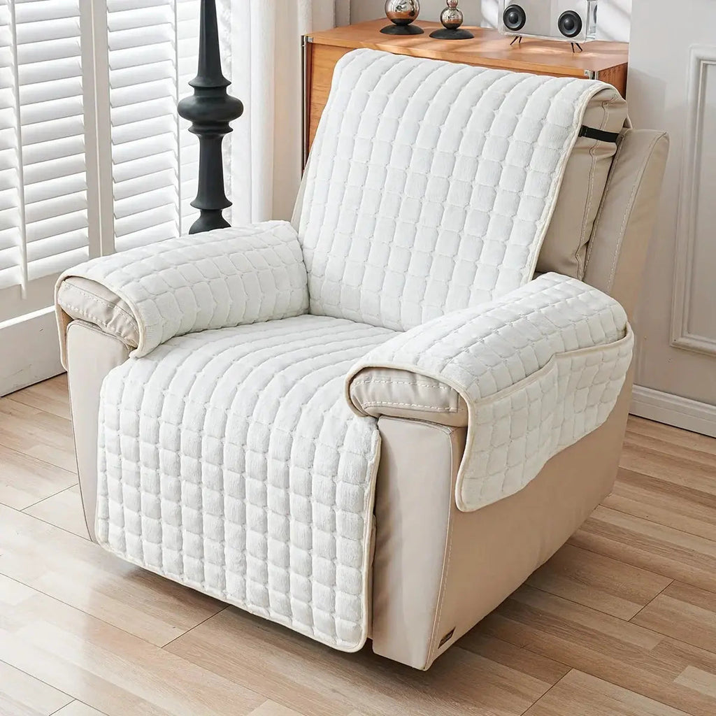 Washable Recliner Slipcover with Elastic Straps for Kids Pets and Daily Furniture Care
