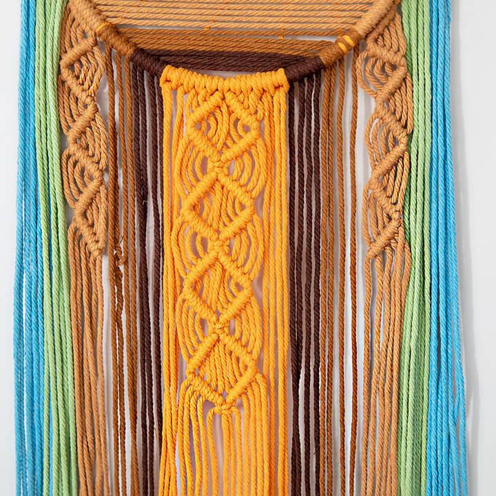 Boho Macrame Sunrise Wall Hanging Cotton Dream Catcher Style Tapestry for Bedroom Living Room Decor