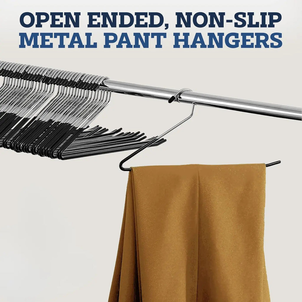 Z-Shaped Metal Pants Hangers Set with Non-Slip Design for Wardrobe and Closet Organization