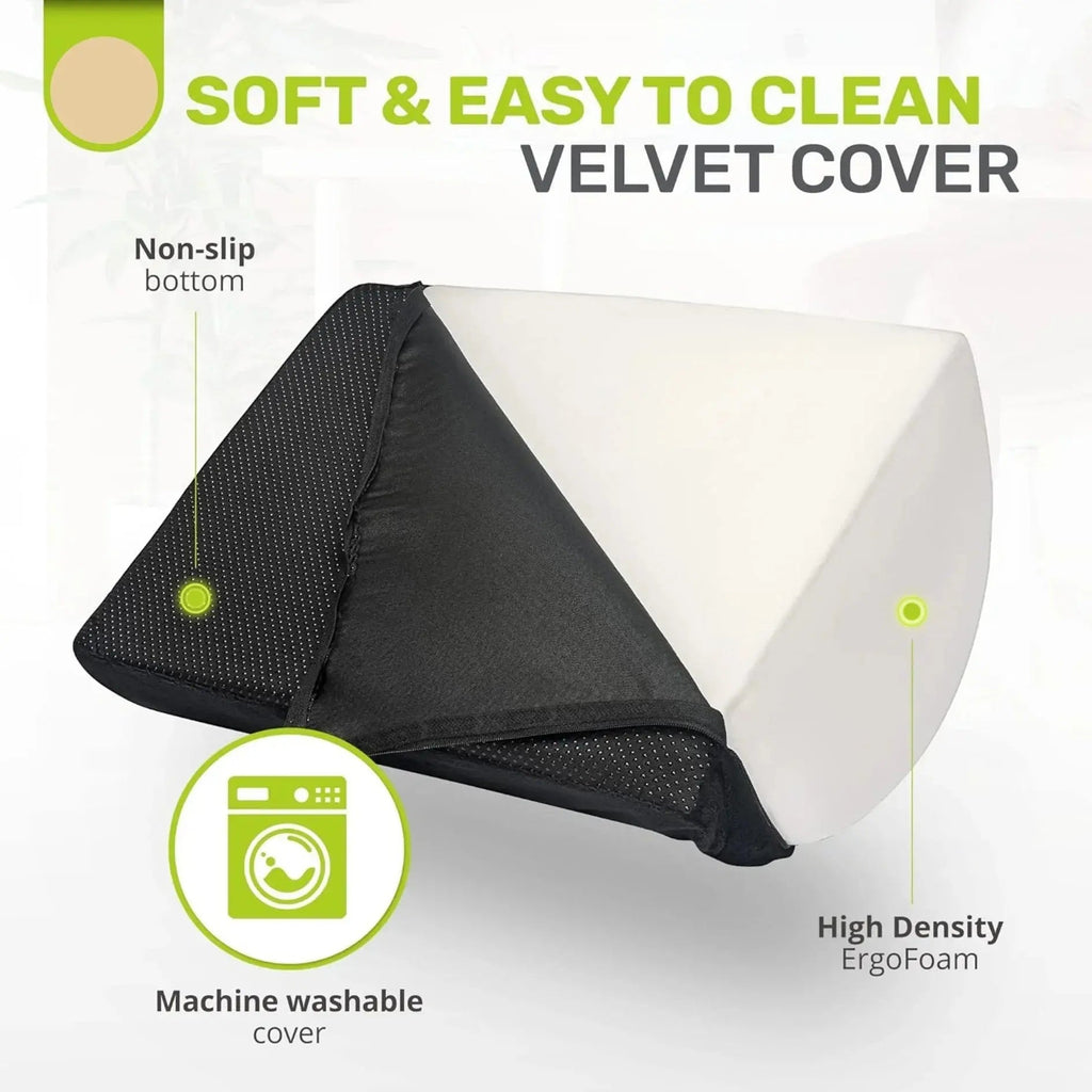 Ergonomic Desk Foot Rest with High Density Foam and Soft Velvet Cover for Comfortable Seated Work