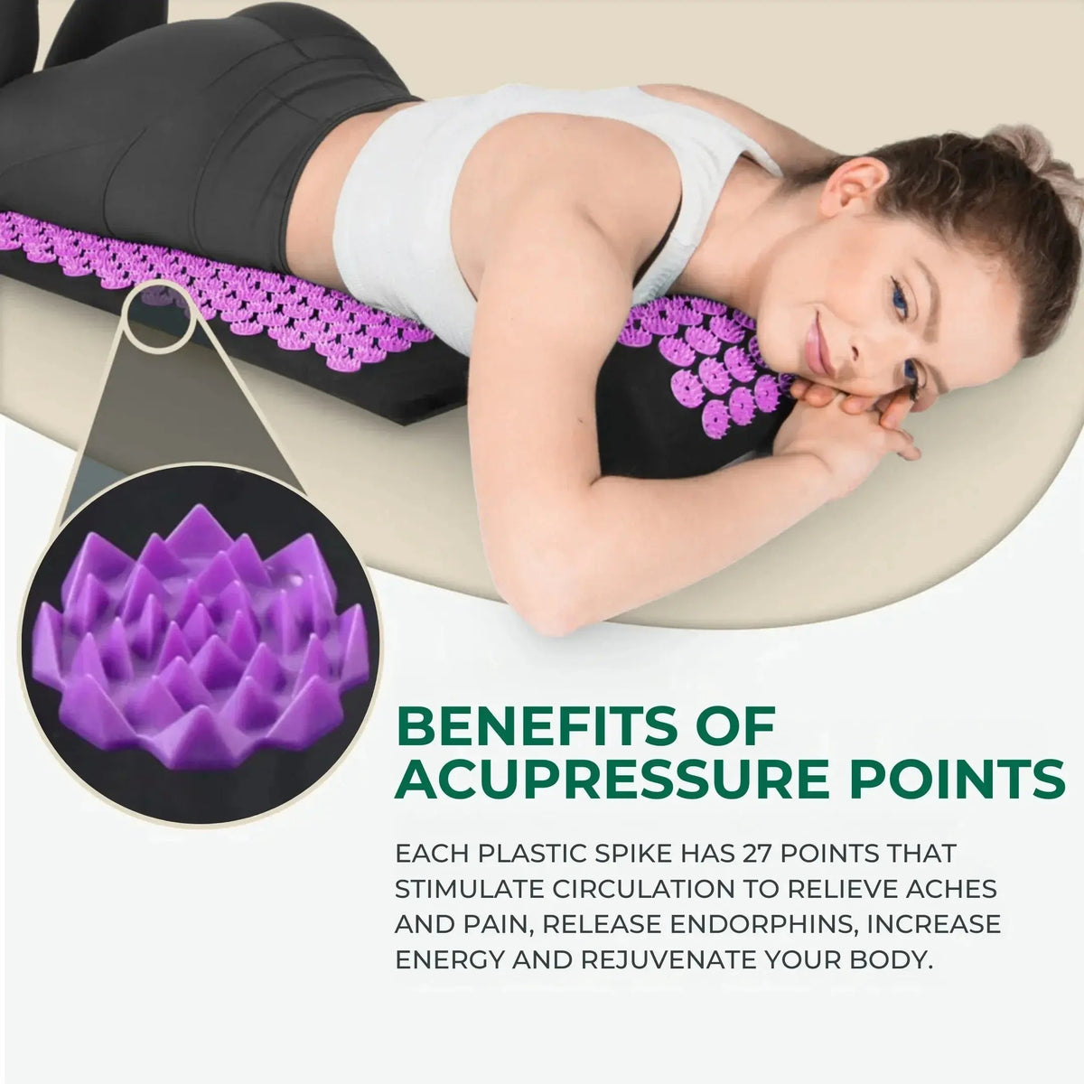 Acupressure Mat and Pillow Set for Back & Neck Pain Relief and Deep Muscle Relaxation