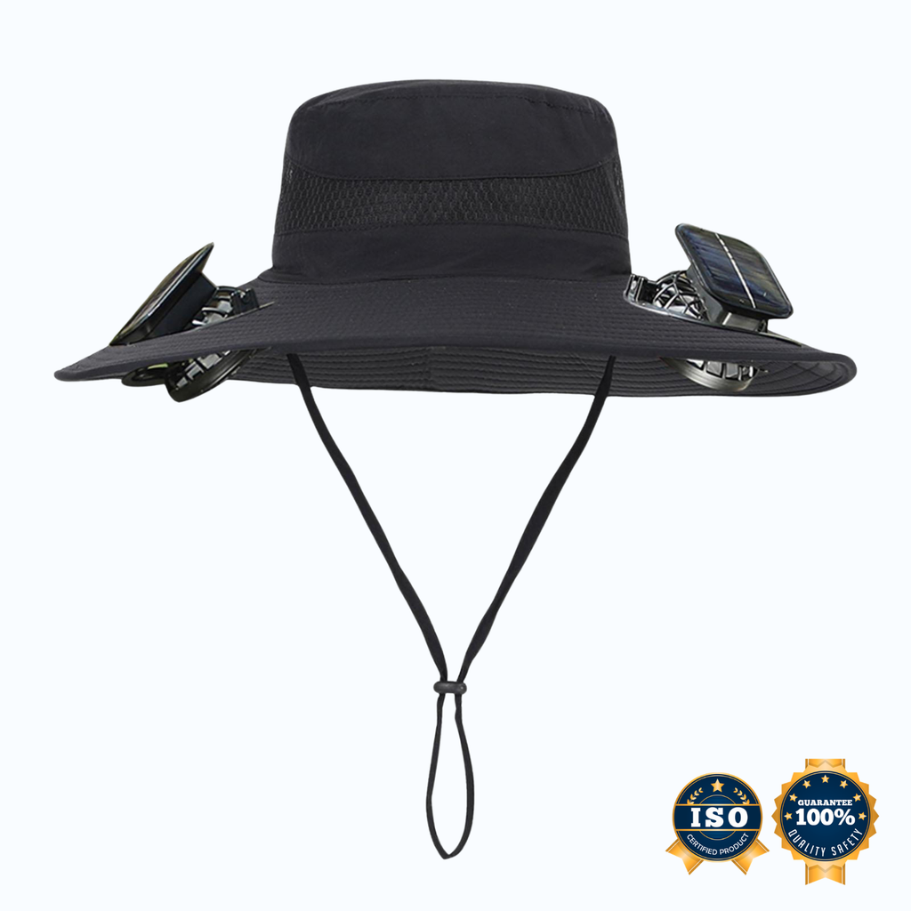 Cooling Bucket Hat with Solar Fan and Quick Dry Wide Brim Design for Outdoor Summer Activities