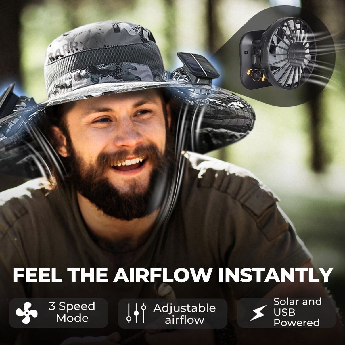Cooling Bucket Hat with Solar Fan and Quick Dry Wide Brim Design for Outdoor Summer Activities