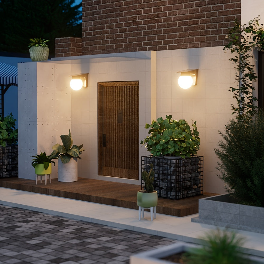 Solar Globe LED Wall Light - Bright Solar-Powered Outdoor Lighting