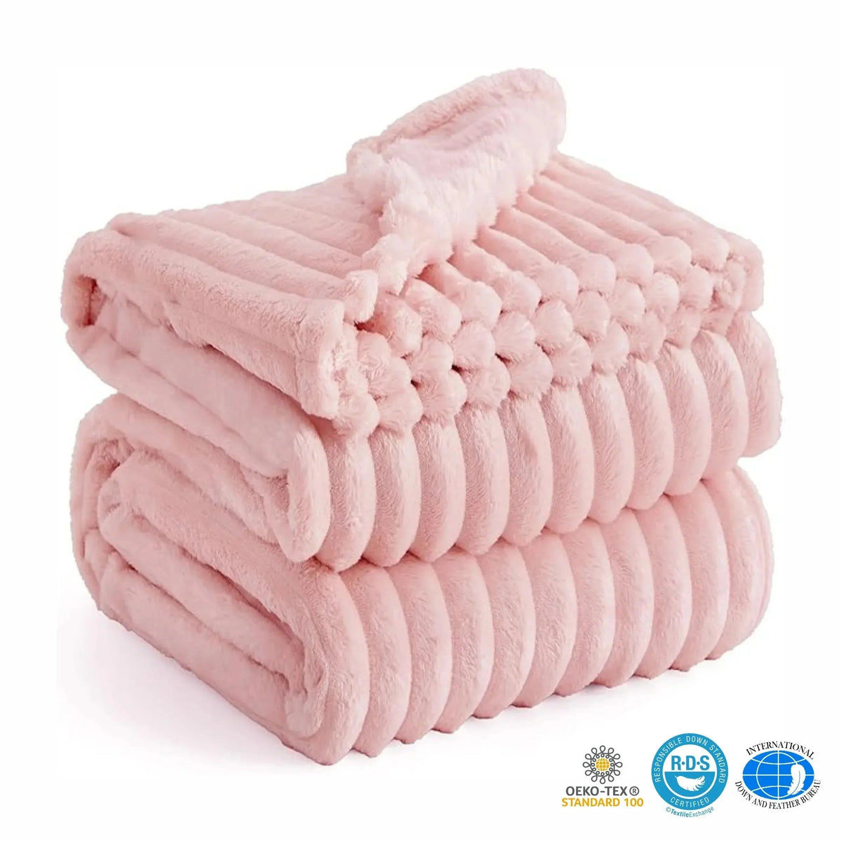 Luxury Soft Faux Rabbit Fur Throw Blanket, Fluffy and Warm Ideal for Spring and Autumn, Plaid Design