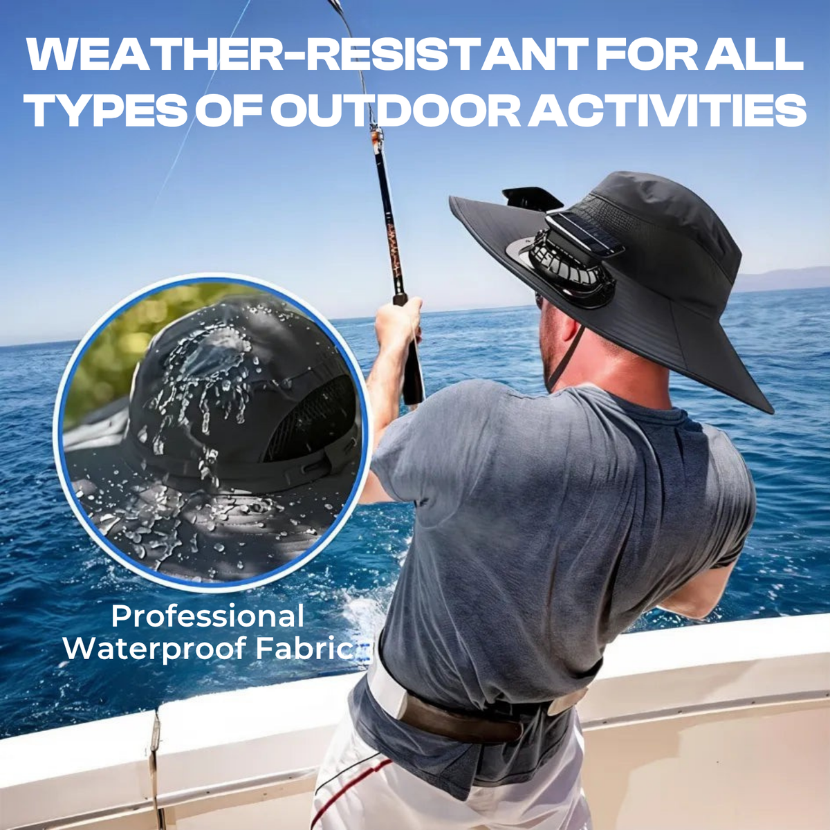 Cooling Bucket Hat with Solar Fan and Quick Dry Wide Brim Design for Outdoor Summer Activities