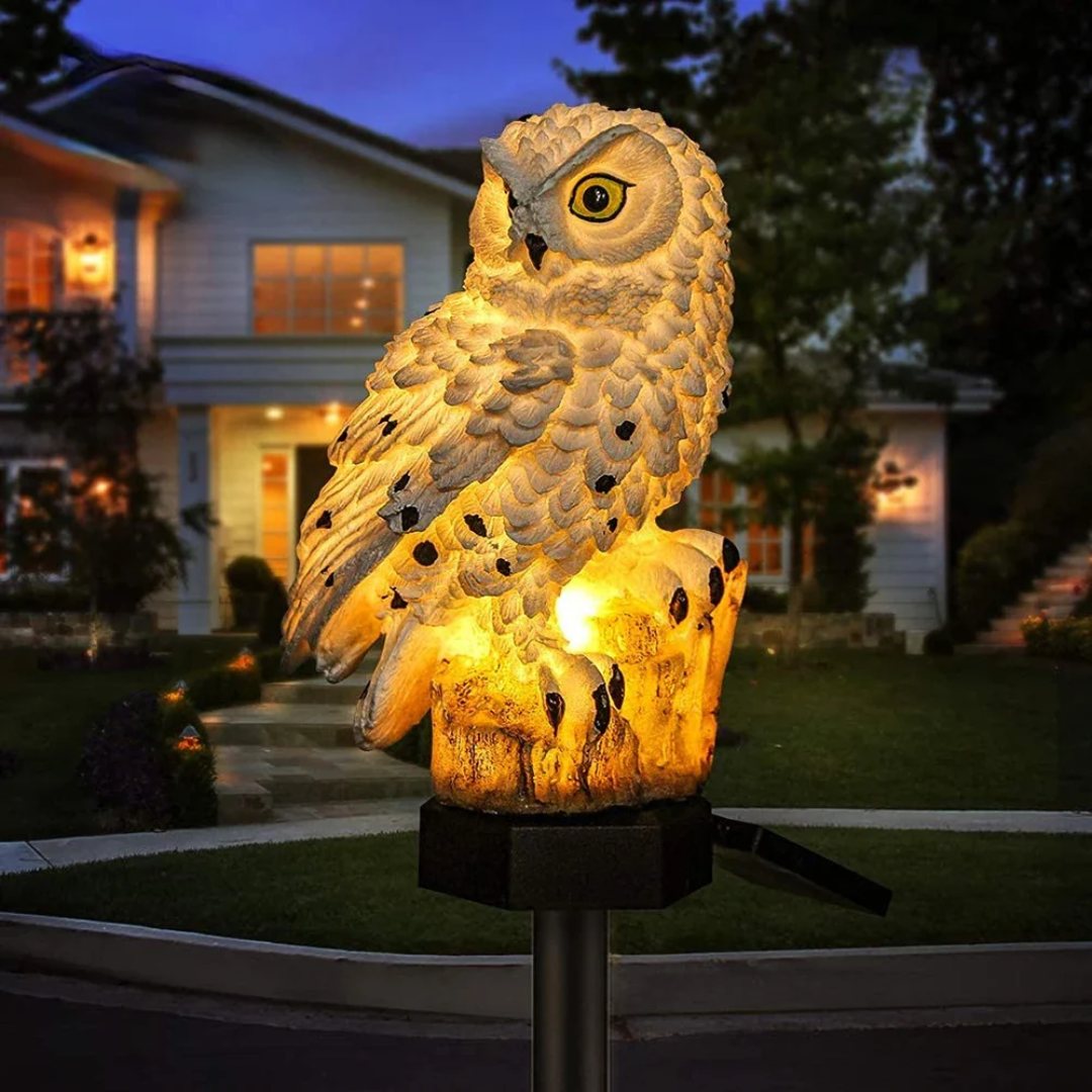 Solar Owl Garden Pathway Light - Charming Outdoor LED Owl Stake Light