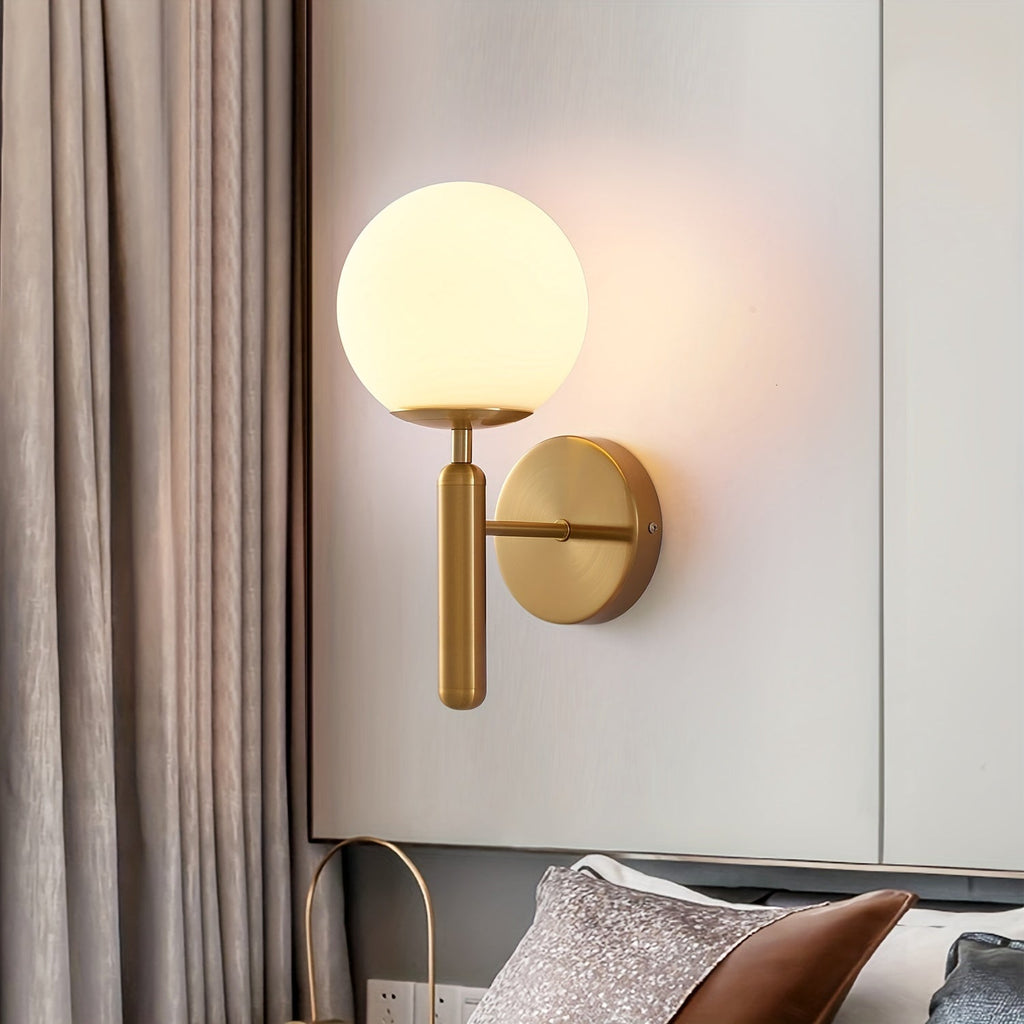 Sleek Modern Glass Globe Wall Sconce for Elegant Ambient Lighting