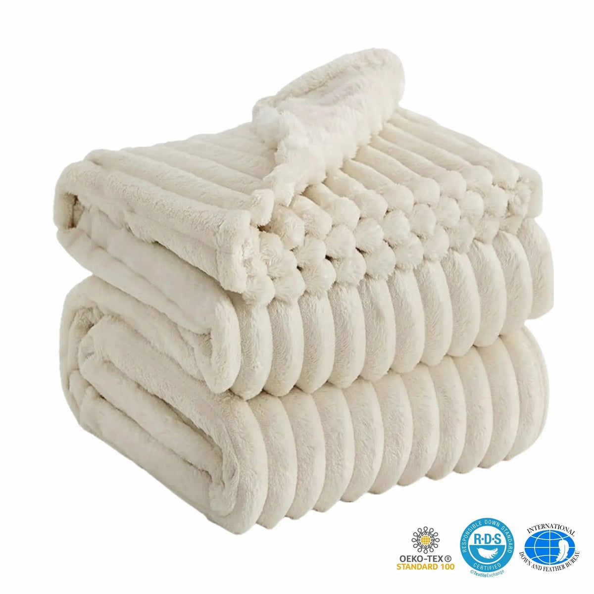 Luxury Soft Faux Rabbit Fur Throw Blanket, Fluffy and Warm Ideal for Spring and Autumn, Plaid Design