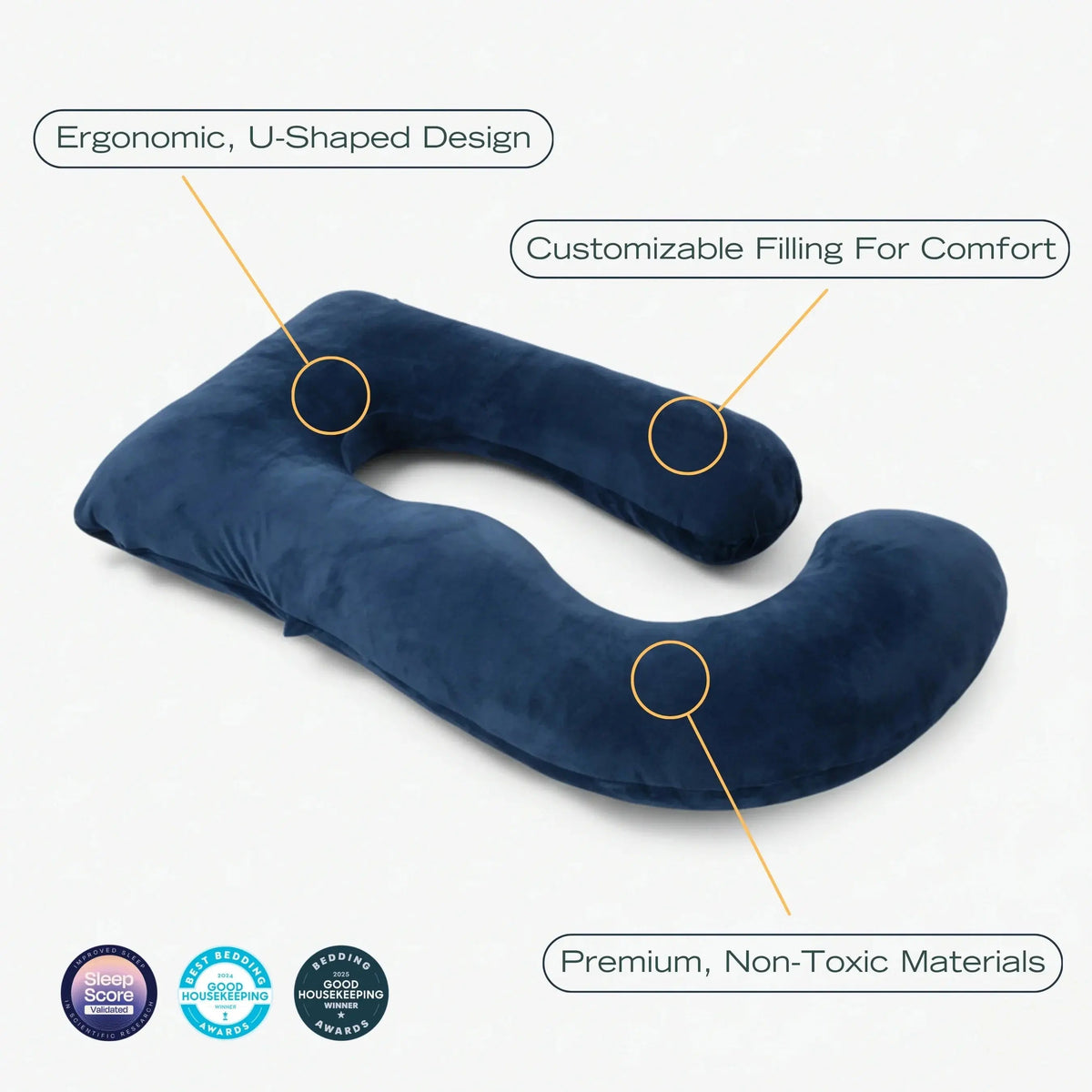 U-Shaped Cooling Full Body Pregnancy Pillow for Maternity & Postpartum Comfort