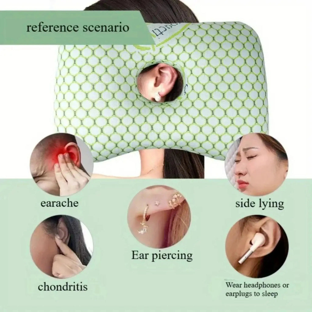 Piercing Pillow with Perforated Center and Adjustable Filling for Side Sleeping and Daily Rest