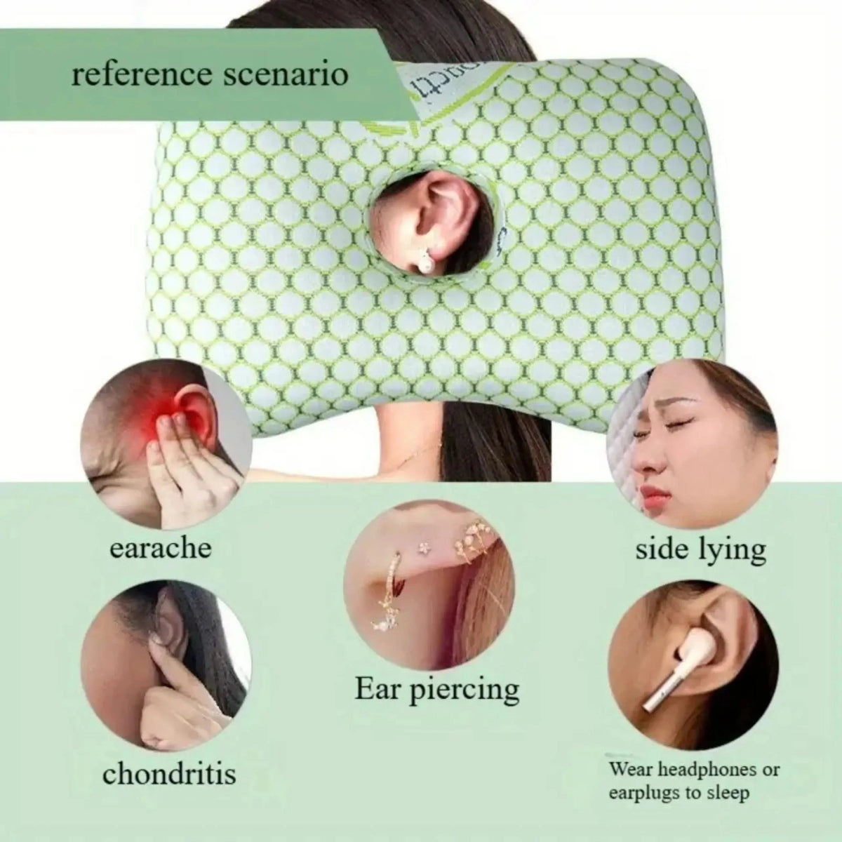 Piercing Pillow with Perforated Center and Adjustable Filling for Side Sleeping and Daily Rest