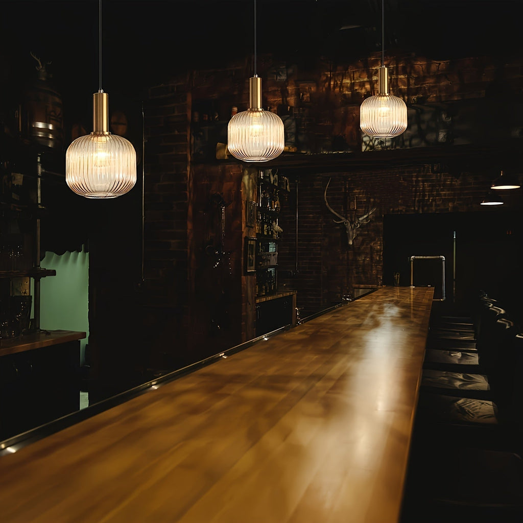 Modern Chic Striped Glass Pendant Light