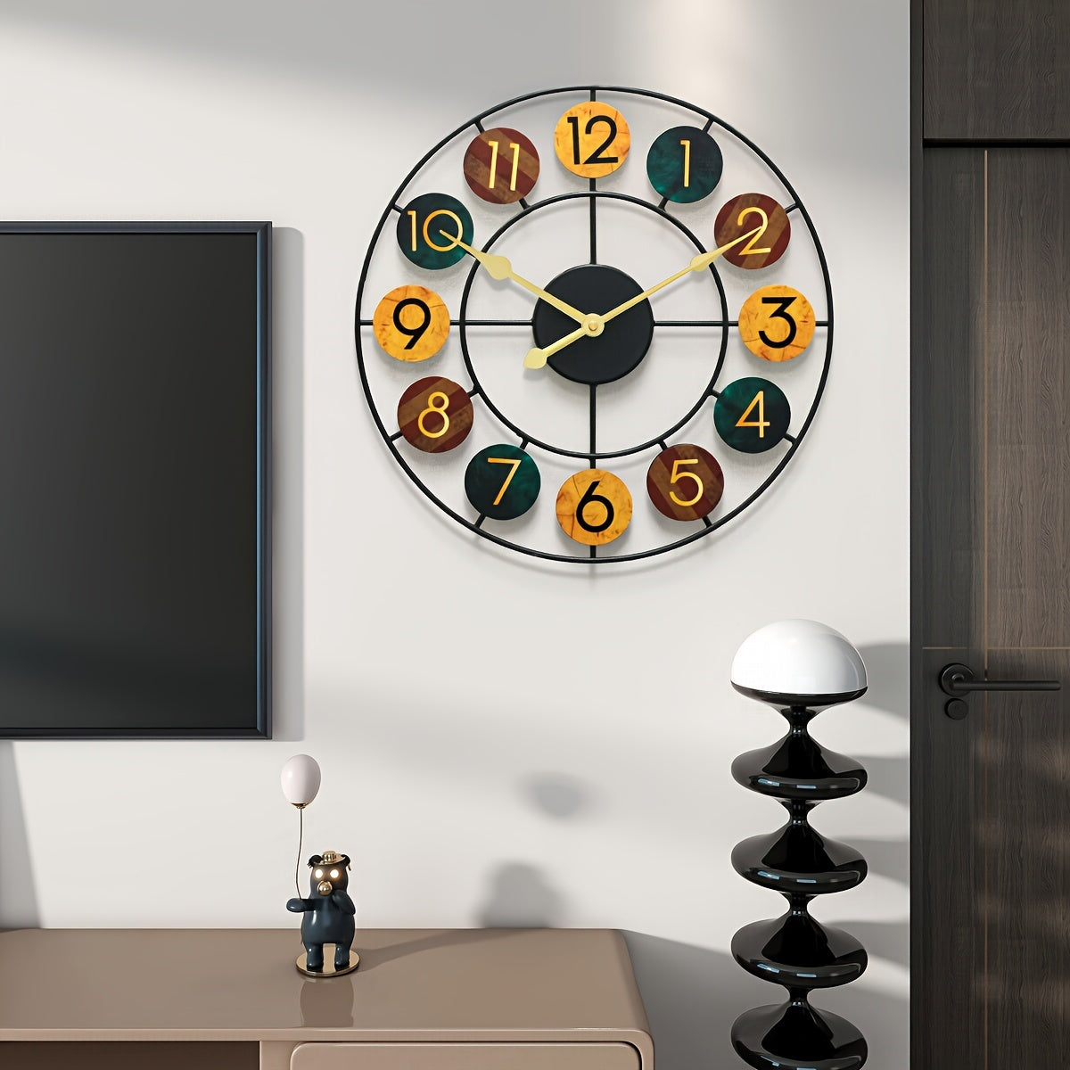 Vibrant Color Metal Wall Clock – Modern, Eye-Catching Timepiece