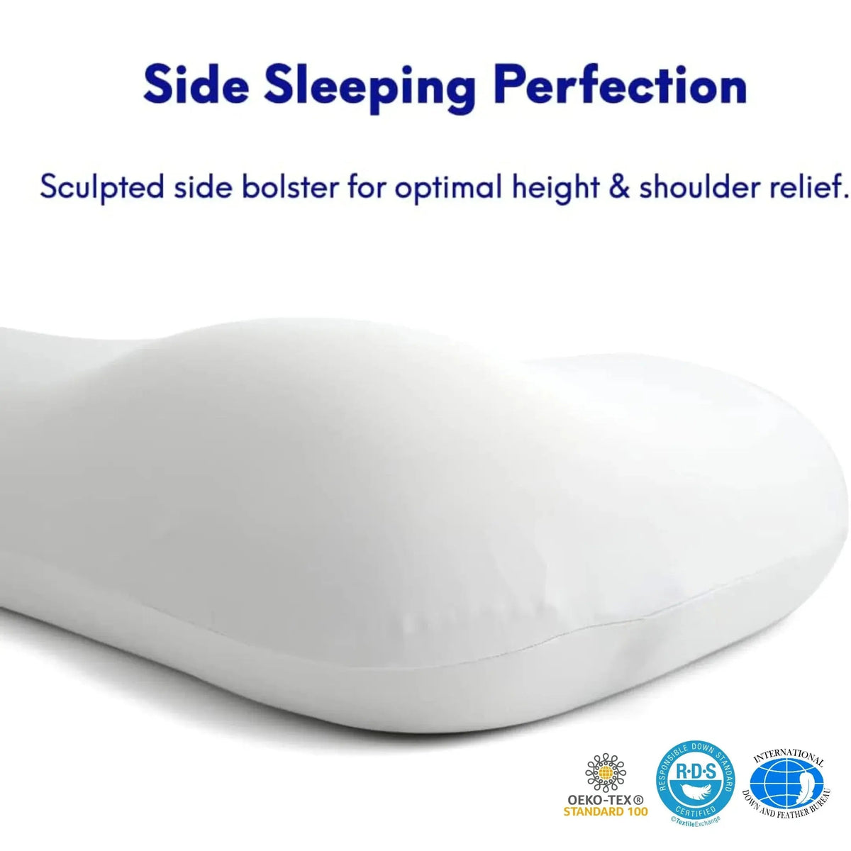 Ergonomic Contour Memory Foam Pillow with Adaptive Shape for Side and Back Sleeping Comfort