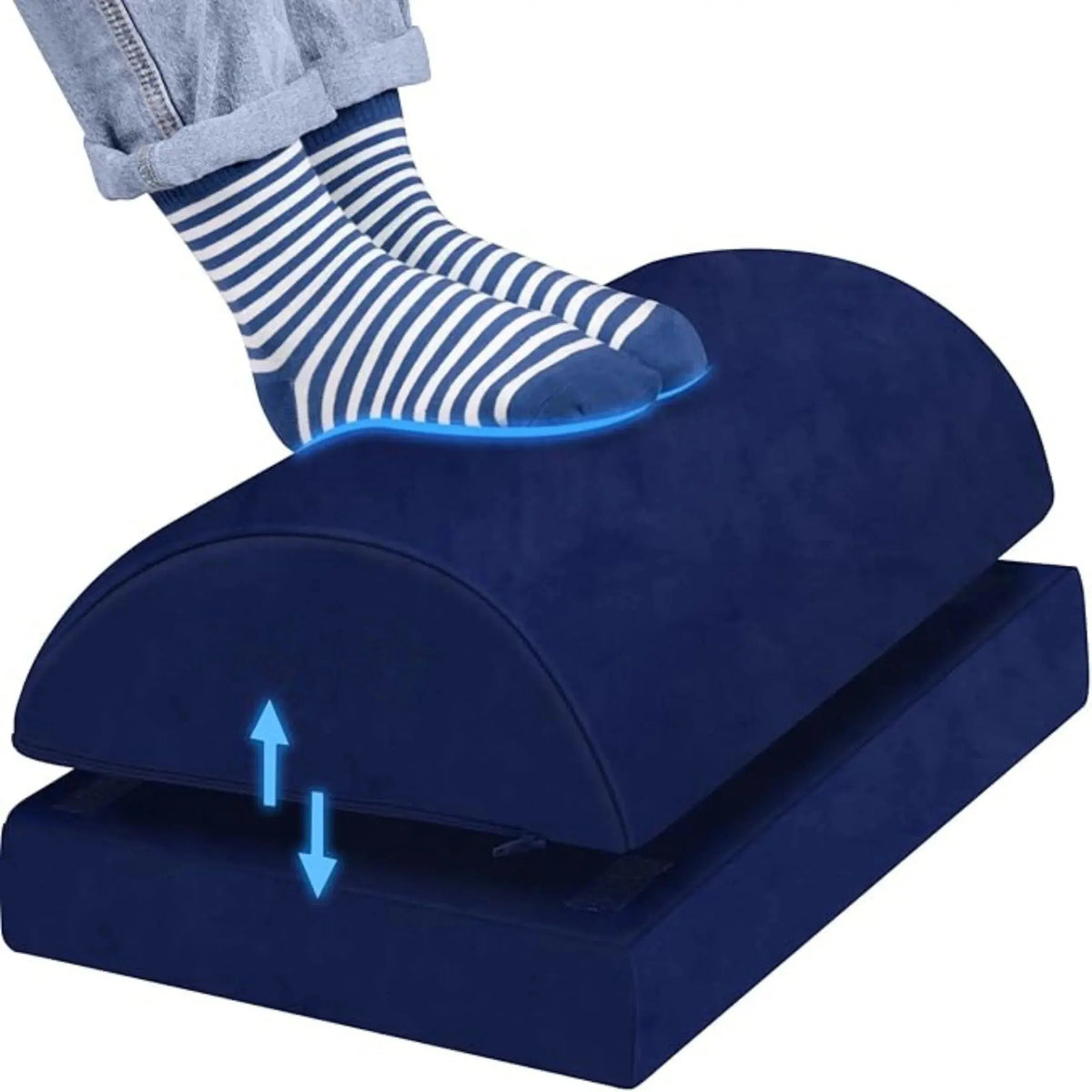 Adjustable Ergonomic Under Desk Footrest with Dual Height Foam Design for Work and Home Seating