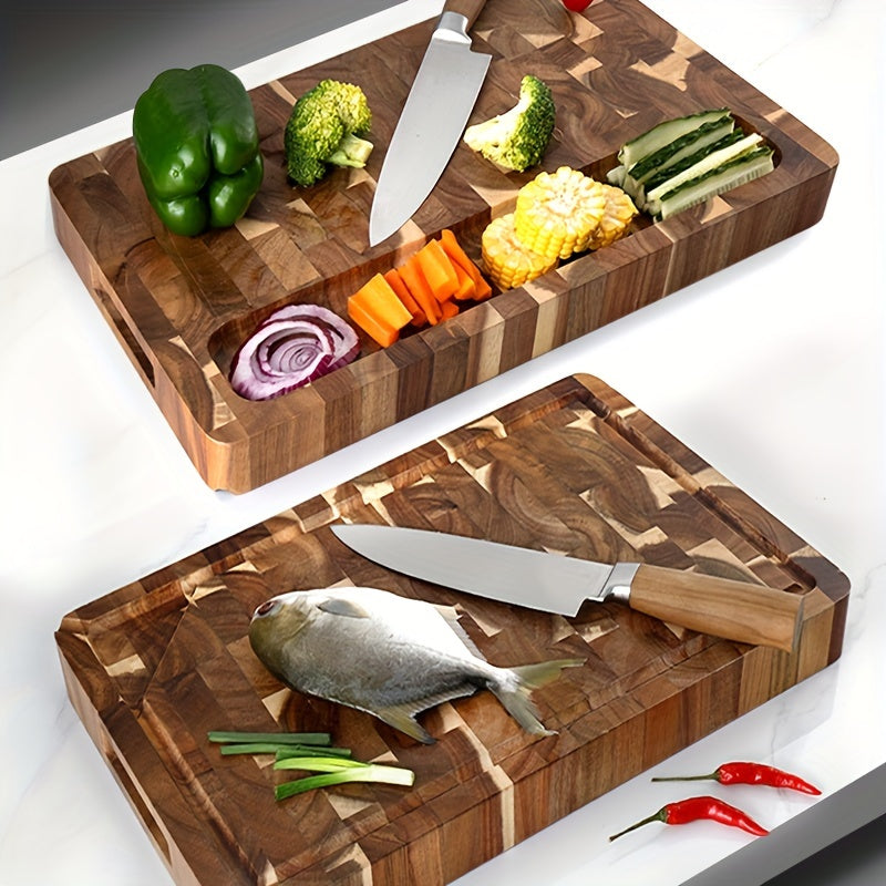 Premium Acacia Wood Cutting Board - Durable, Knife-Friendly Surface for Everyday Kitchen Prep