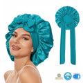 Satin Silk Sleep Bonnet with Adjustable Tie Band for Nighttime Comfort and Secure Fit