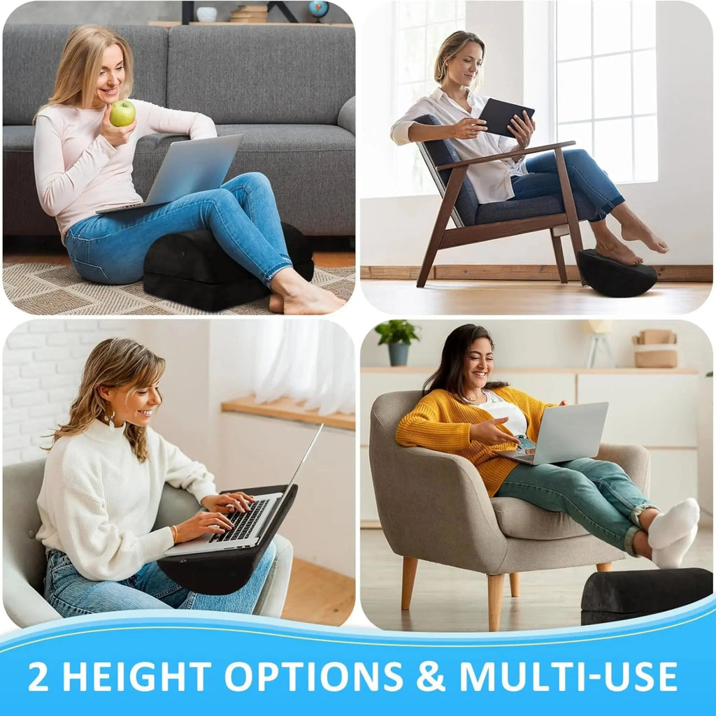 Adjustable Ergonomic Under Desk Footrest with Dual Height Foam Design for Work and Home Seating