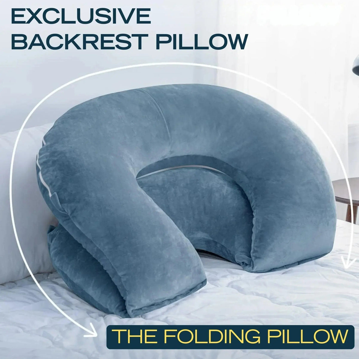 Modular Reading Pillow with Folding U Shape Design and Adjustable Filling for Bed and Lounge Use