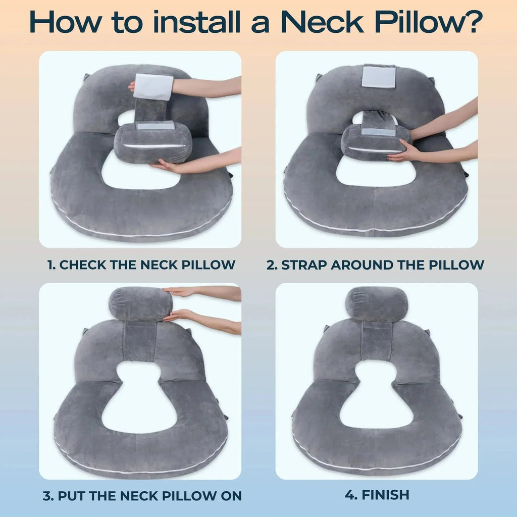 Modular Reading Pillow with Folding U Shape Design and Adjustable Filling for Bed and Lounge Use