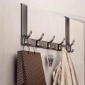 Over Door Hook Organizer Rack with 5 Hooks for Towels Coats and Daily Storage
