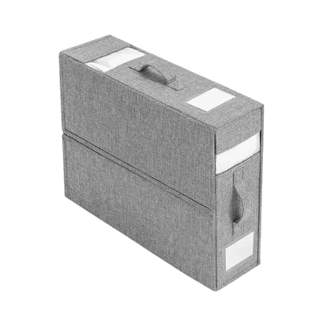 Foldable Fabric Storage Boxes with Window and Zipper for Sheets, Blankets, and Wardrobe Organization