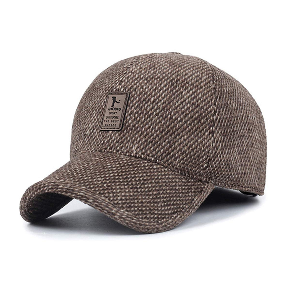 Retro Wool Winter Hat with Ear Covers and Adjustable Baseball Cap Design for Cold Weather