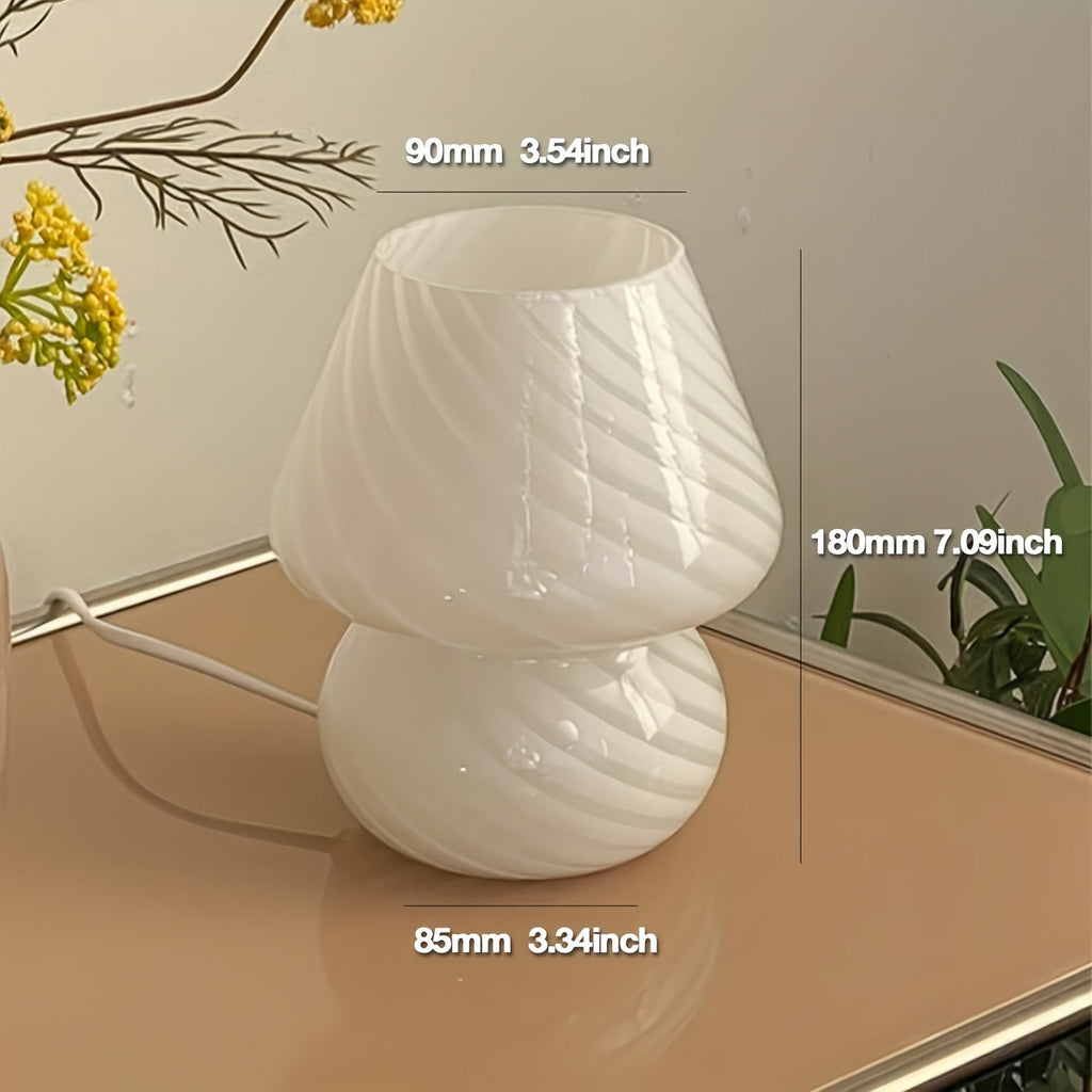 Elegant Murano-Style Glass Mushroom Table Lamp