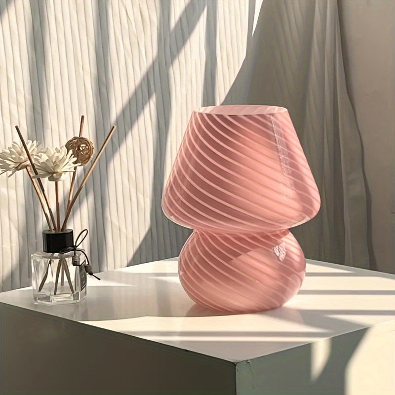 Elegant Murano-Style Glass Mushroom Table Lamp